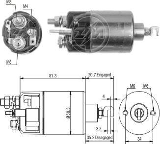 ZM ZM664 - Тяговое реле, соленоид, стартер abcparts.ee