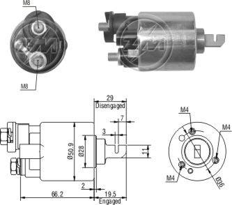 ZM ZM-608 - Тяговое реле, соленоид, стартер abcparts.ee