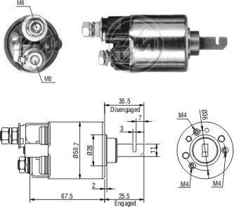 ZM ZM607 - Тяговое реле, соленоид, стартер abcparts.ee