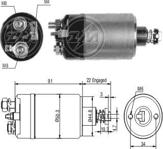 ZM ZM 627 - Тяговое реле, соленоид, стартер abcparts.ee