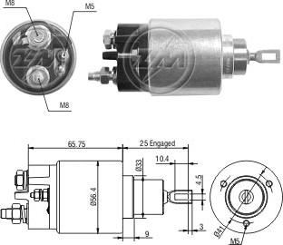ZM ZM-679 - Тяговое реле, соленоид, стартер abcparts.ee