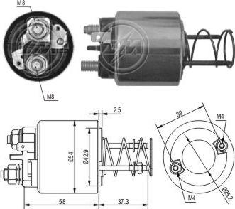 ZM ZM1594 - Тяговое реле, соленоид, стартер abcparts.ee