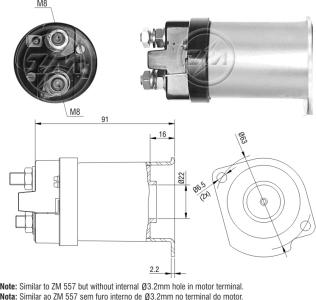 ZM ZM1557 - Тяговое реле, соленоид, стартер abcparts.ee