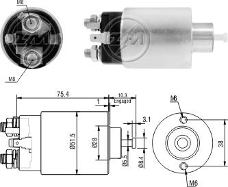 ZM ZM 8-698 - Тяговое реле, соленоид, стартер abcparts.ee