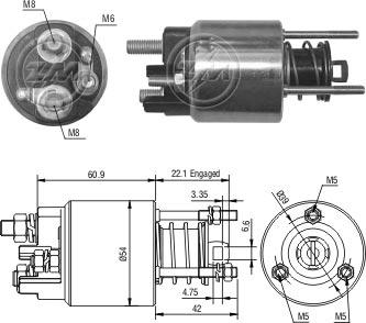 ZM ZM-395 - Тяговое реле, соленоид, стартер abcparts.ee