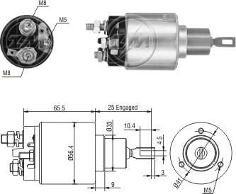 ZM ZM 3-973 - Тяговое реле, соленоид, стартер abcparts.ee