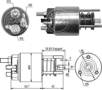 ZM ZM-3395 - Тяговое реле, соленоид, стартер abcparts.ee
