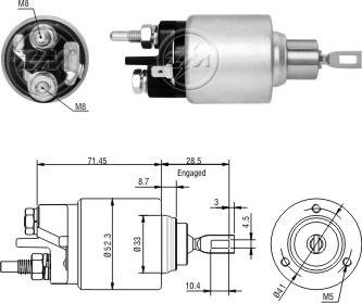 ZM ZM-379 - Тяговое реле, соленоид, стартер abcparts.ee