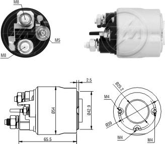 ZM ZM-2494 - Тяговое реле, соленоид, стартер abcparts.ee