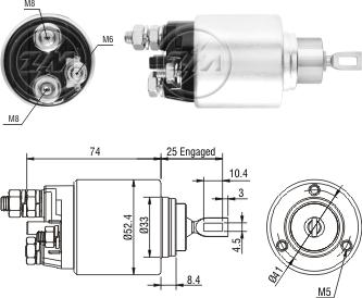 ZM ZM2381 - Тяговое реле, соленоид, стартер abcparts.ee