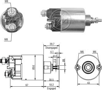 ZM ZM709 - Тяговое реле, соленоид, стартер abcparts.ee