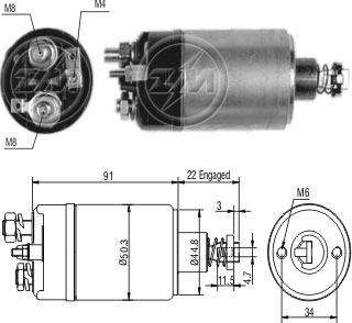 ZM ZM 727 - Тяговое реле, соленоид, стартер abcparts.ee
