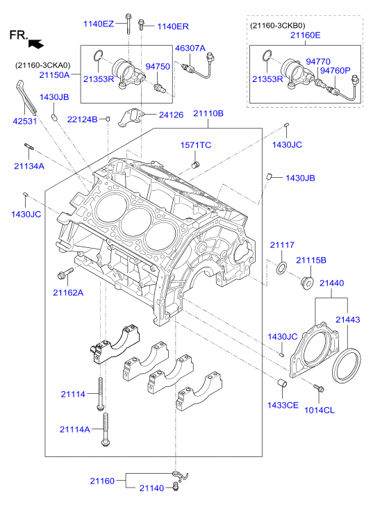KIA-HYUNDAI 214433C700 - Seal - oil rear abcparts.ee
